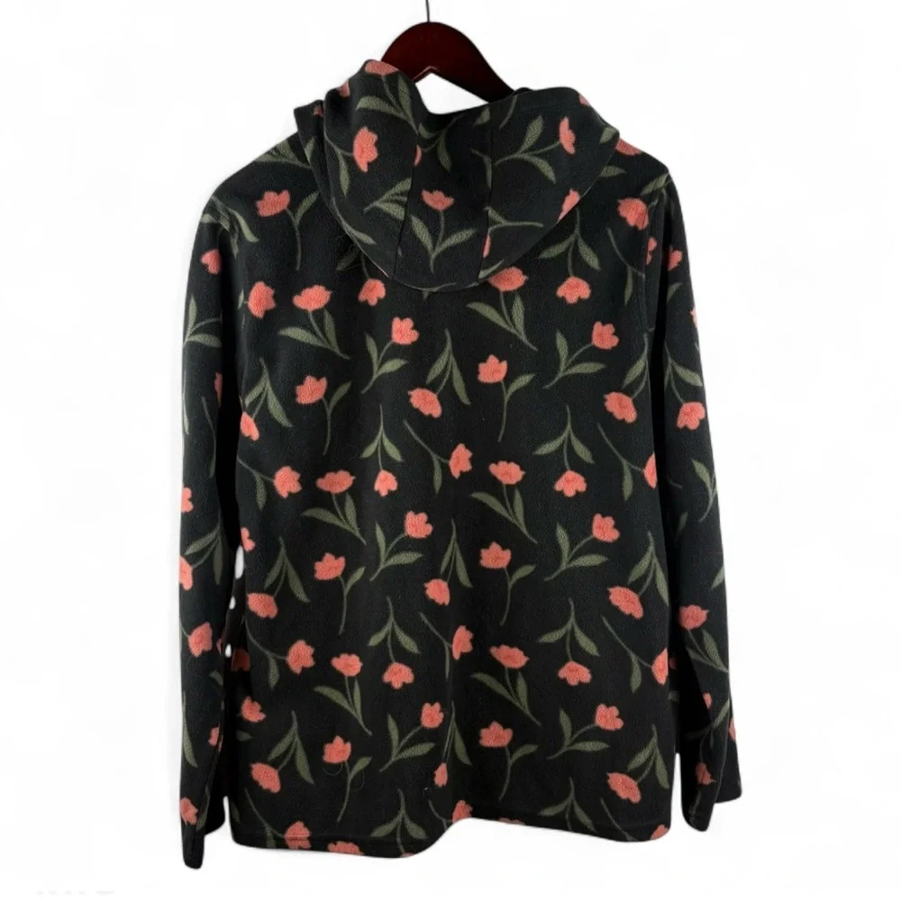 O'Neill Women's Half Zip Fleece Floral Pullover Hoodie Jacket Casual Comfy XL - Picture 2 of 8